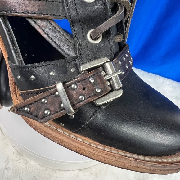 •NWT/NEW!! |•FREEBIRD BY STEVEN•| CHEYENNE Black & Brown Leather Booties Size 8 - Picture 13 of 16